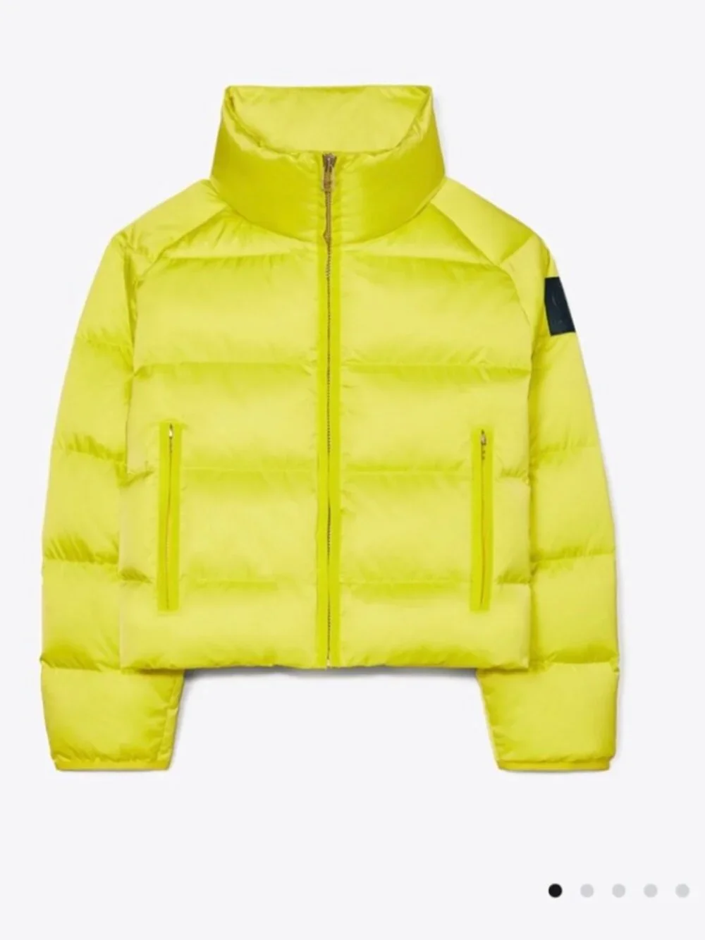 Tory Burch Sport Yellow Puffer Jacket with Detachable Hood - Size Medium